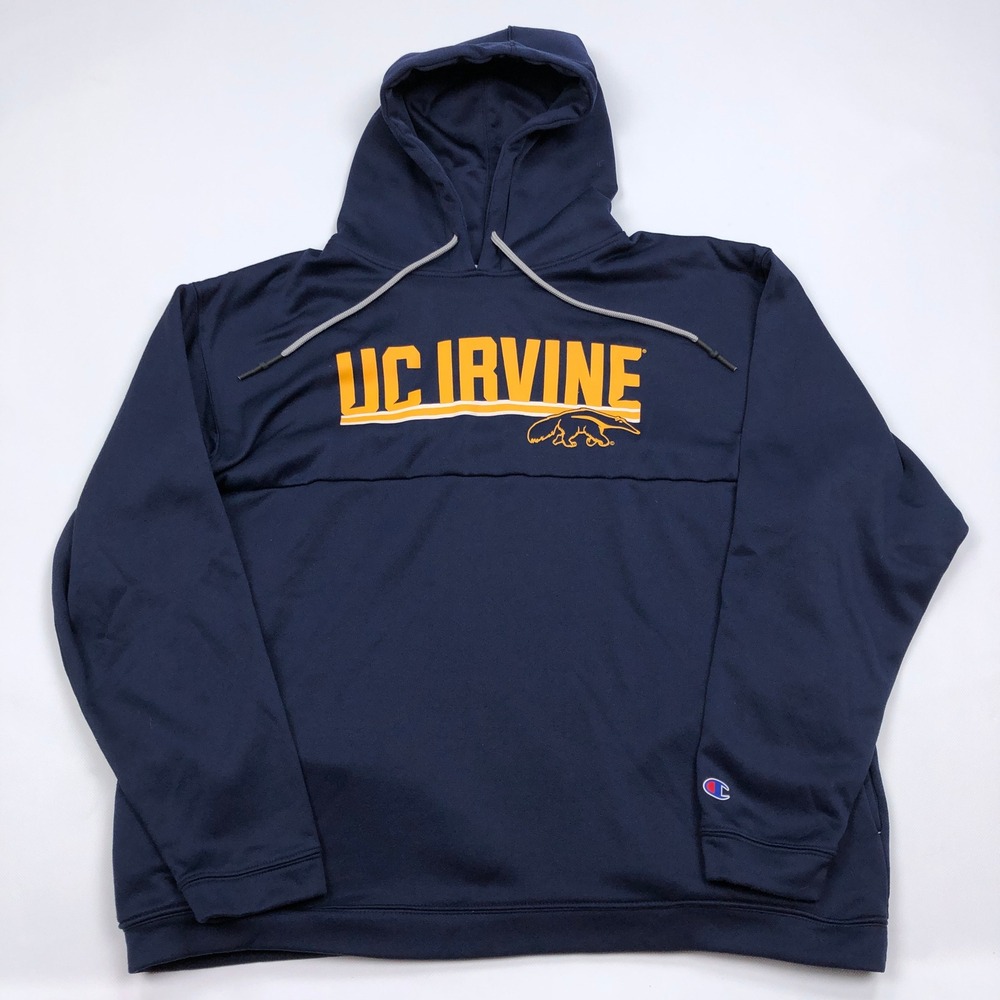 Champion Mens UC Irvine Anteaters Hoodie XL Navy Blue Polyester Pullover